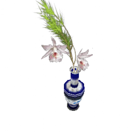 Серая ваза с цветком (объект) - №34417