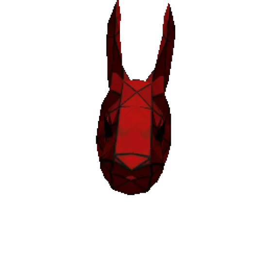 Маска кролика Черно-красная 2 - №31887