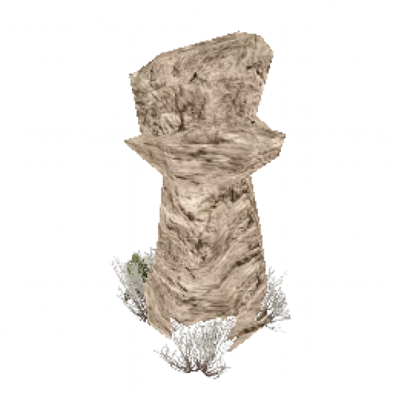 Светлый высокий камень с травой - №68341