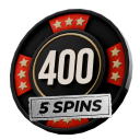 5 спинов в слот-машинах (Ставка 400) - №92093