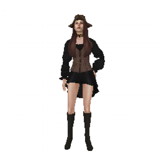 Пиратка в черном платье - №97314